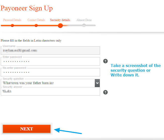 Payoneer security details