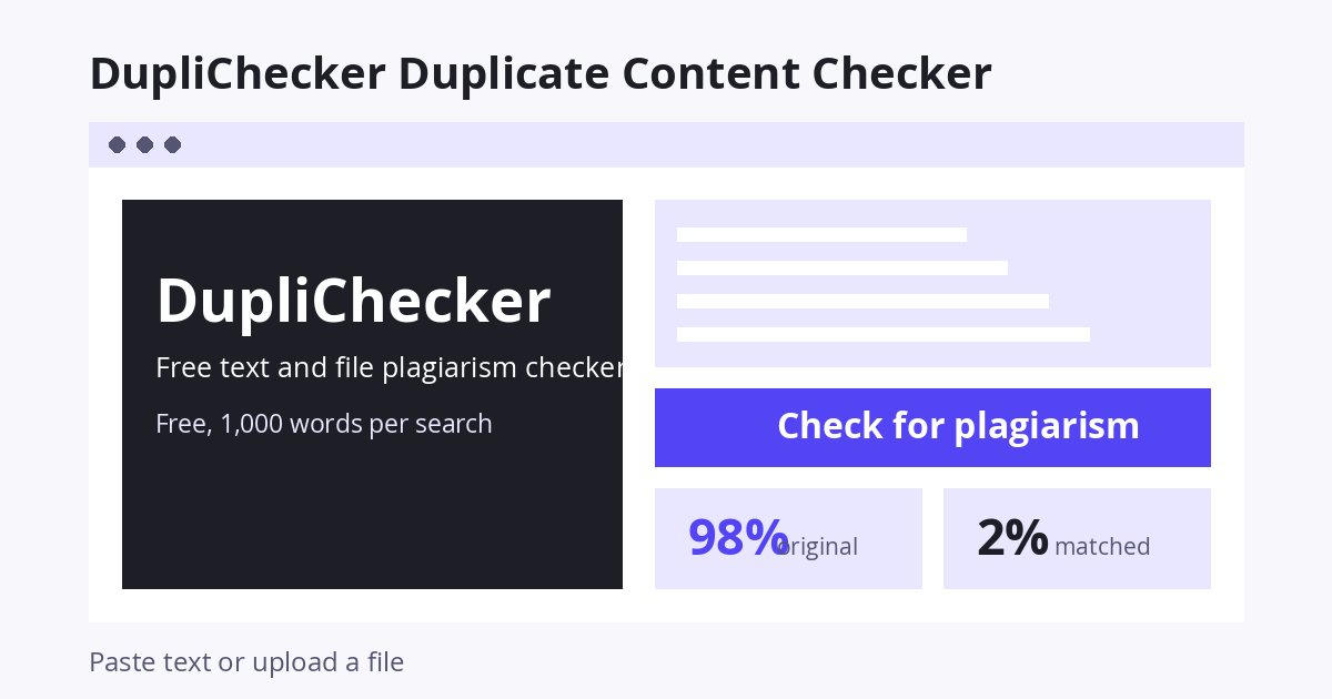 DupliChecker duplicate content checker