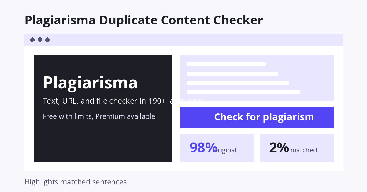 Plagiarisma duplicate content checker