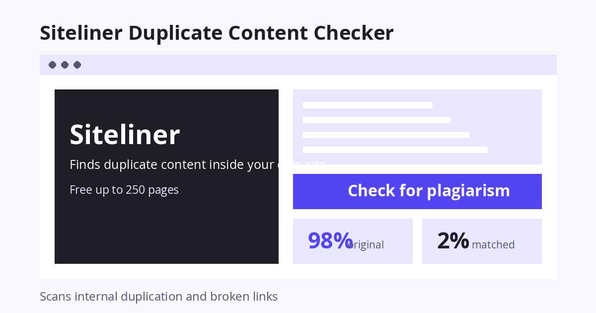 Siteliner duplicate content checker