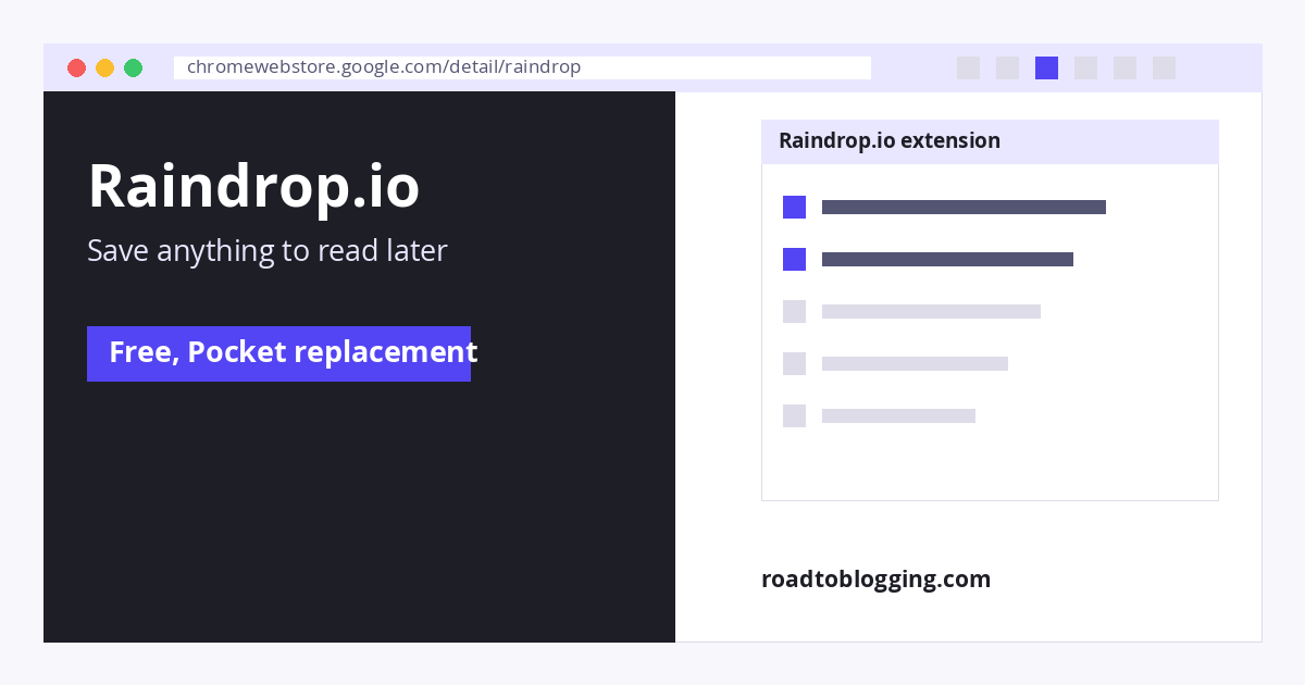 Raindrop.io Chrome extension