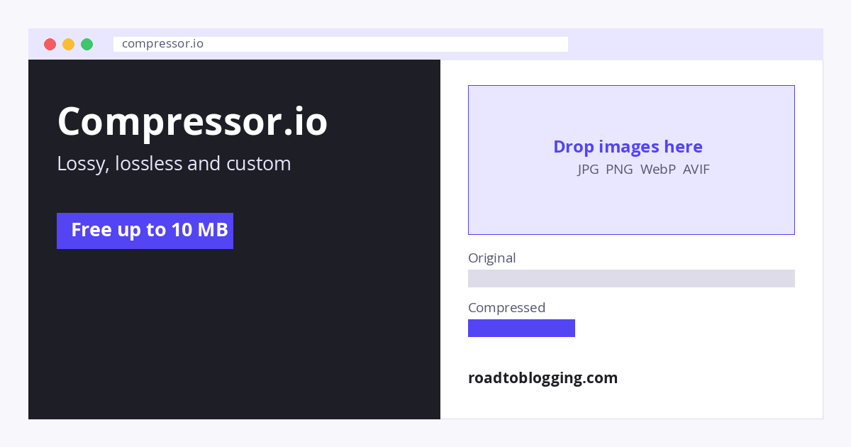 Compressor.io online image optimizer