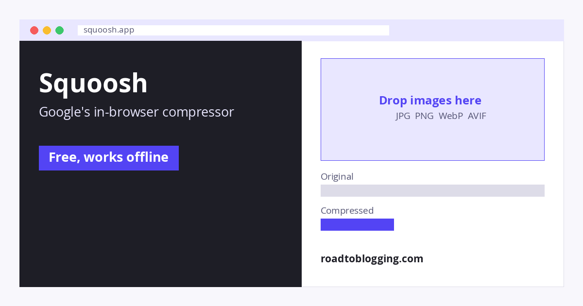 Squoosh online image optimizer