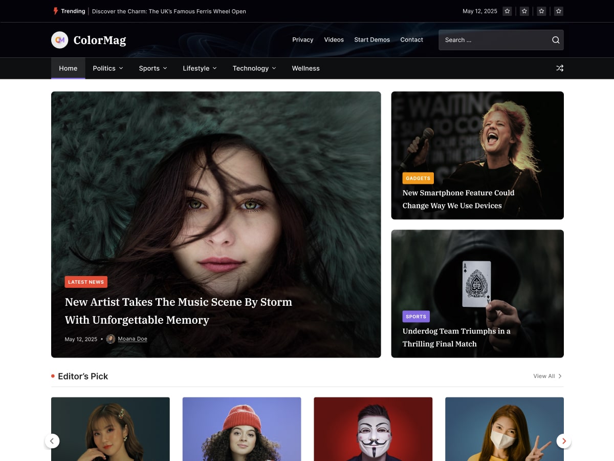 ColorMag (Free) WordPress theme for tech blogs