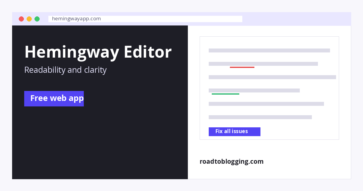 Hemingway Editor online grammar checker