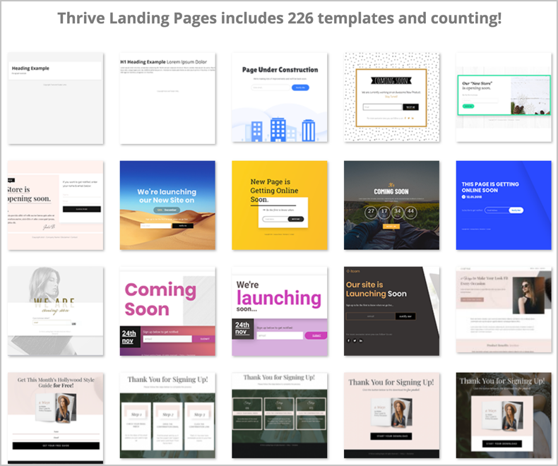 Thrive Architect landing page templates