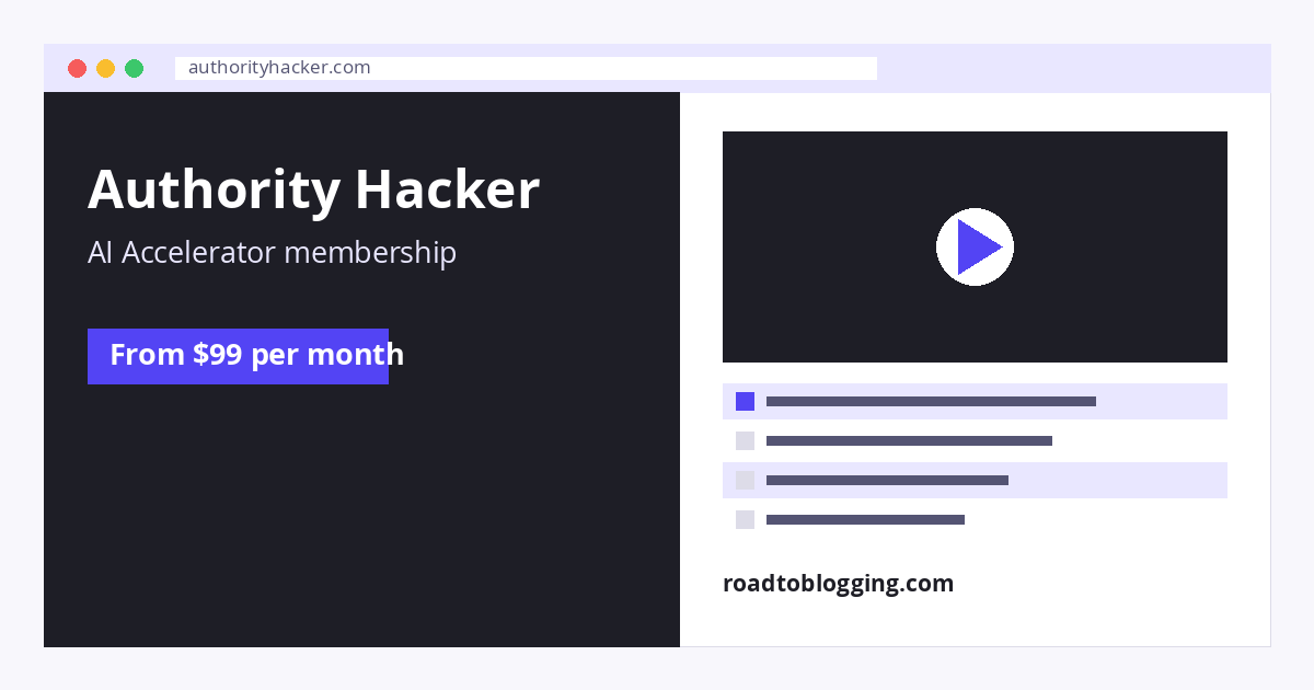 Authority Hacker online blogging course