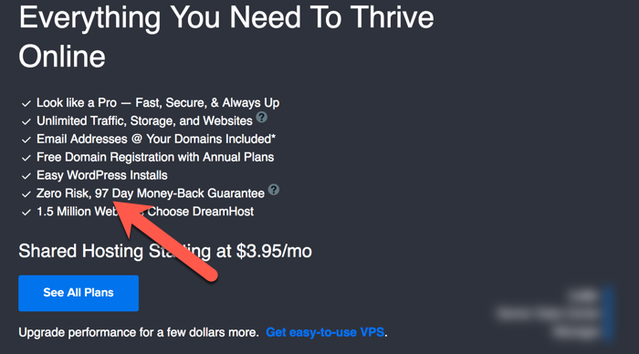 DreamHost month-to-month hosting