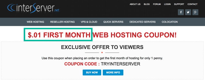 InterServer month-to-month hosting