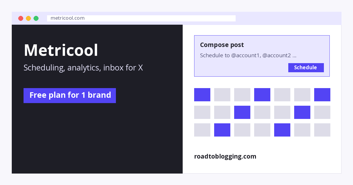 Metricool for managing multiple X accounts