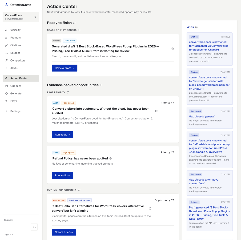 OptimizeCamp Review (2026): I Tested the AI Visibility Tracker on Real Brands 4