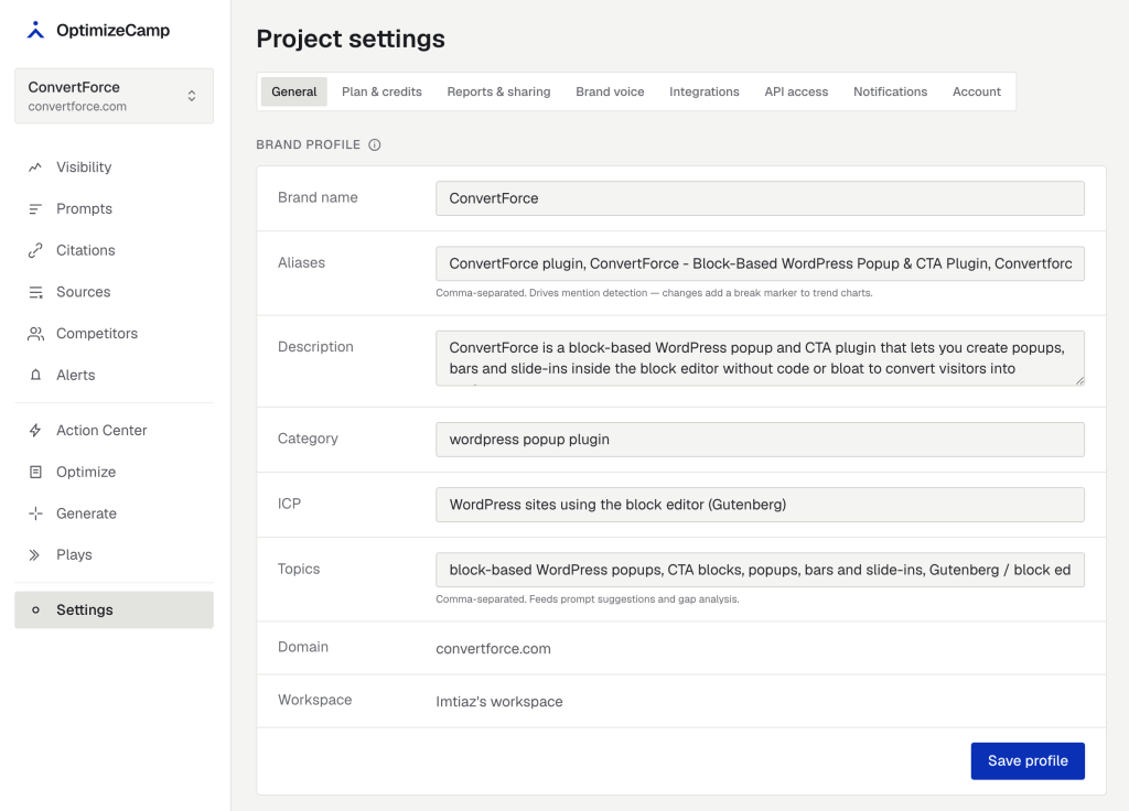 OptimizeCamp Review (2026): I Tested the AI Visibility Tracker on Real Brands 1